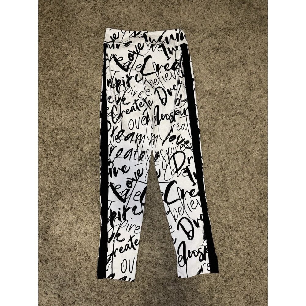 JOSEPH RIBKOFF Graffiti Artsy Pants Stretchy Pull On Grunge Goth Casual S6 26x28